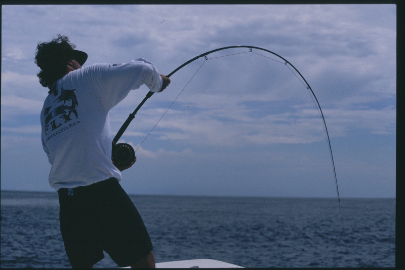 angler fly fishing costa rica bent bow